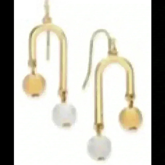 Alfani new Mobile Pearl and Gold Drop Earrings - Picture 2 of 2